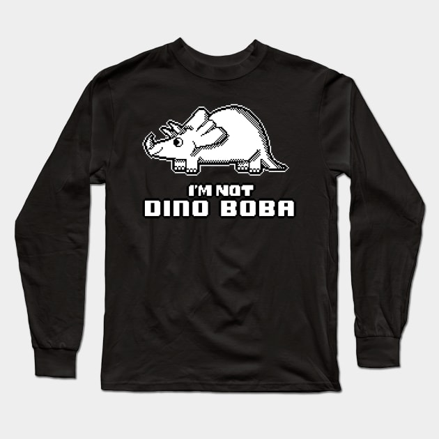 pixel art : is triceratops dino boba? Long Sleeve T-Shirt by pixel eats sugar